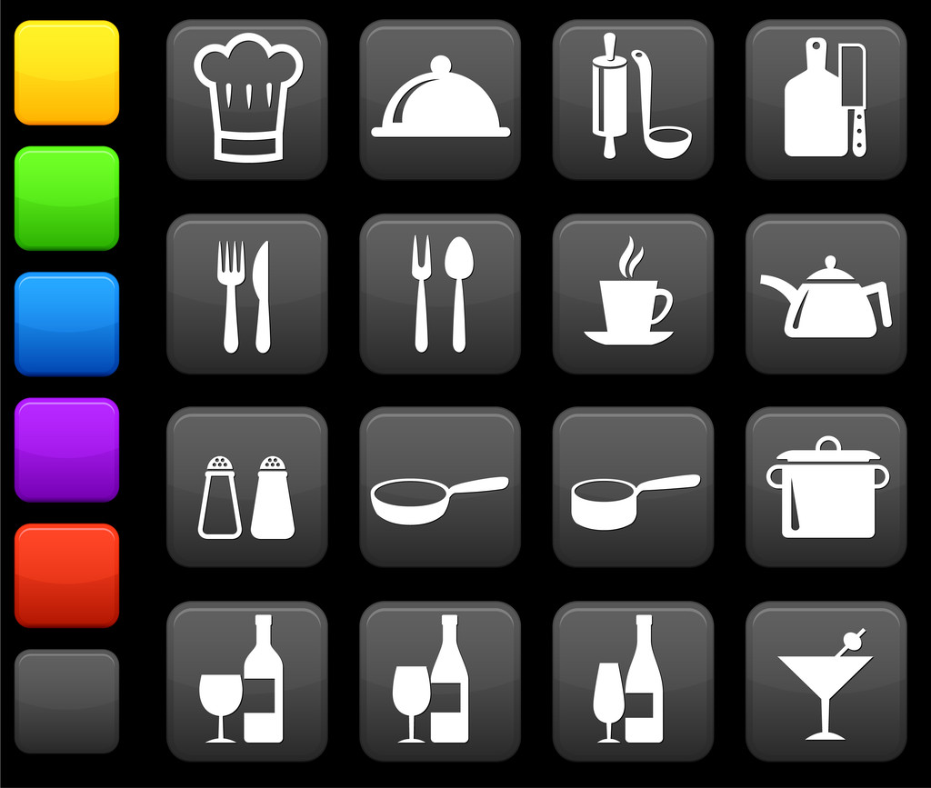 Artículos de cocina colección icono de Internet
 - Vector, Imagen