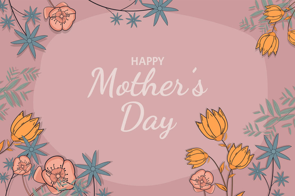 Happy Mother Day flacher Hintergrund - Vektor, Bild