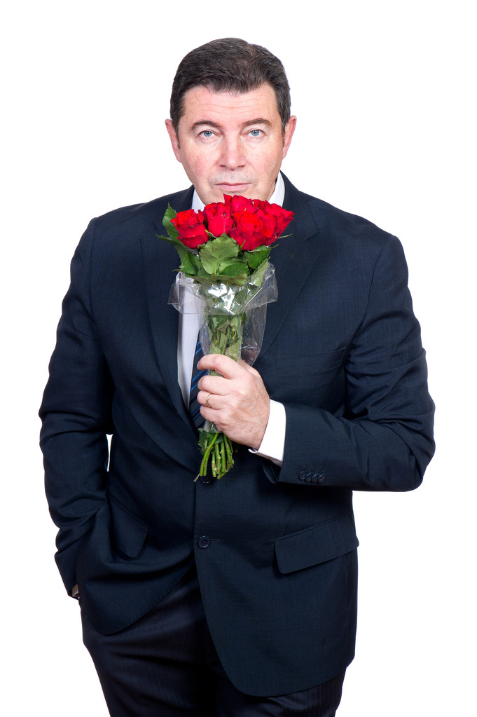 άνθρωπος με τριαντάφυλλα - Φωτογραφία, εικόνα