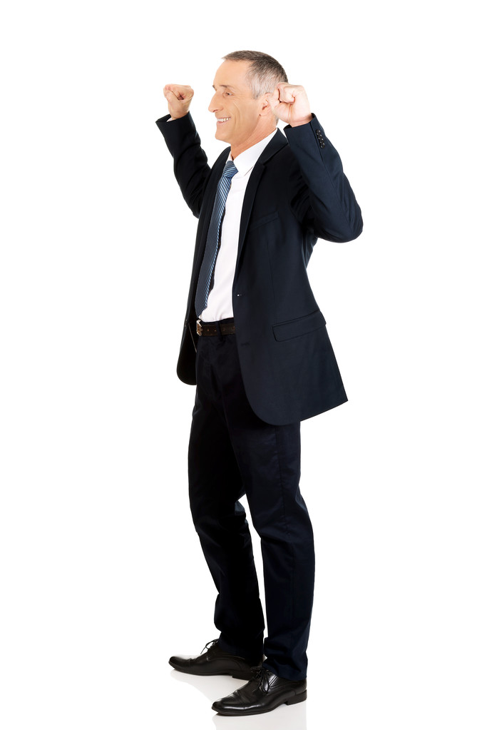 Successful businessman with arms up - Photo, Image