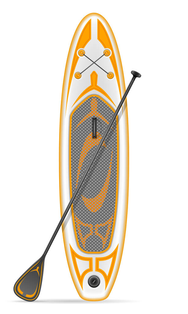 inflatable sup board for outdoor activities and water sports vector illustration isolated on white background - Vector, Image