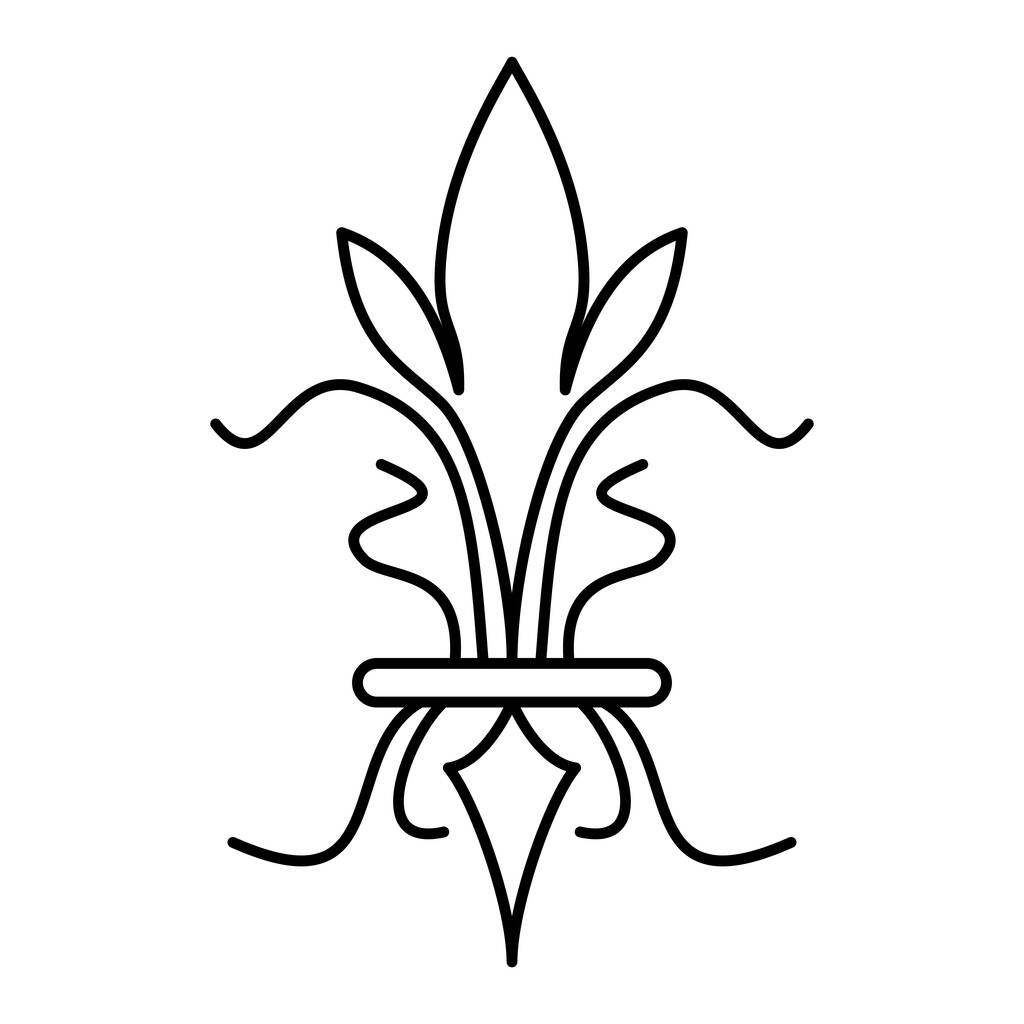 Icono de símbolo de flor de lirio abstracto aislado Ilustración vectorial - Vector, imagen