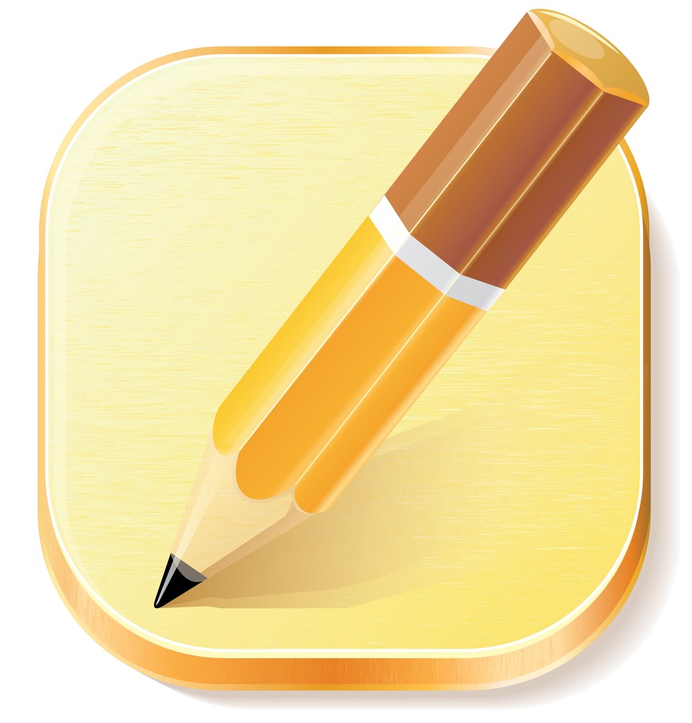 Pencil icon on textured plane - Vector, Image