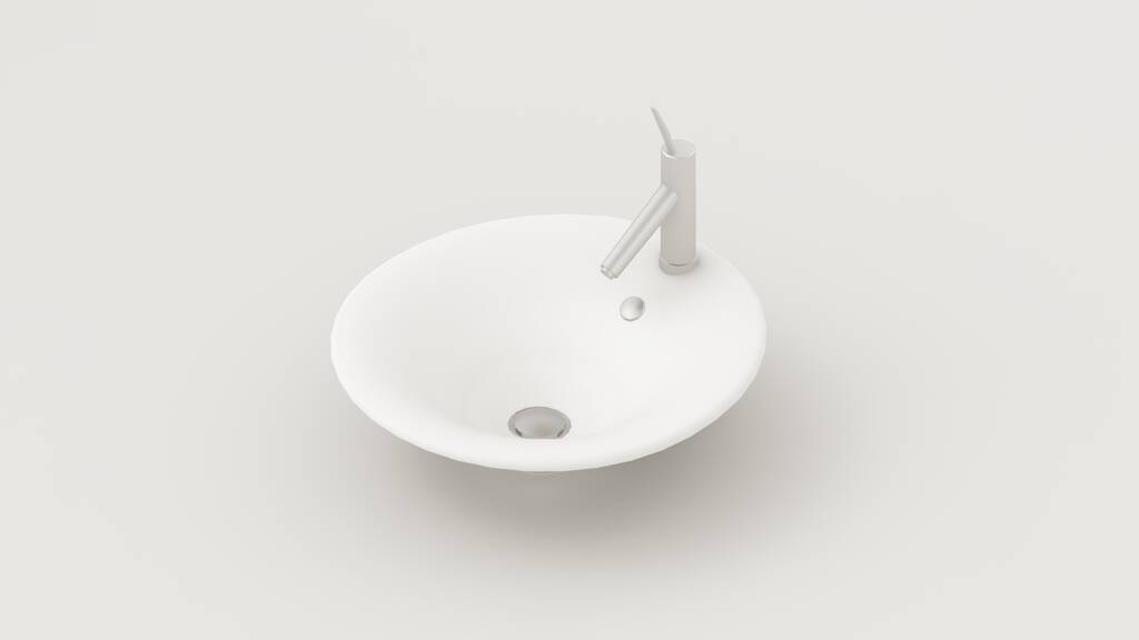 A 3D-s renderelés egy fehér fürdőszoba mosogató fehér háttér. - Fotó, kép