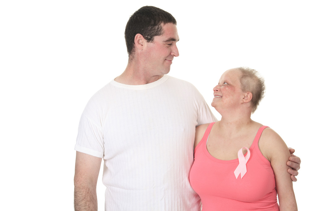 Ein tolles Paar im Kampf gegen den Brustkrebs. - Foto, Bild