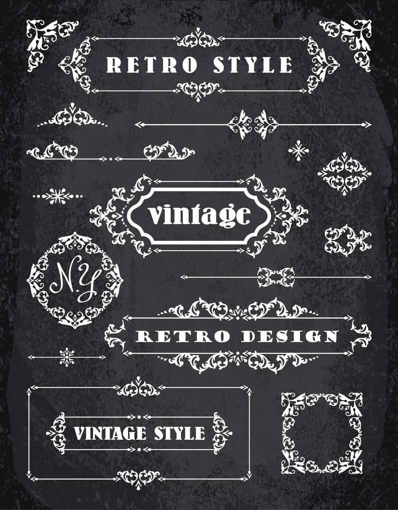 Retro Vintage rozetleri, çerçeveler, etiketleri ve Kenarlıklar. - Vektör, Görsel