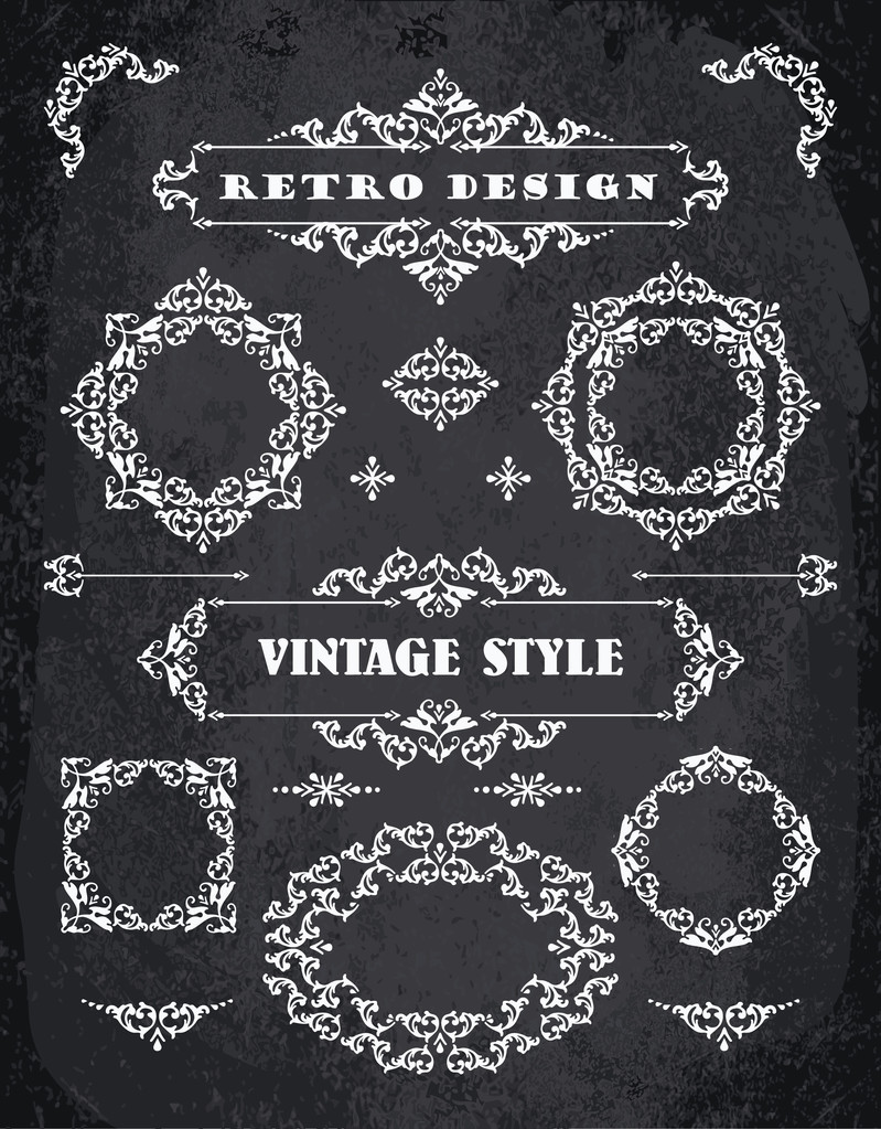 Set of Retro Vintage Badges, Frames, Labels and Borders. - Vector, Image