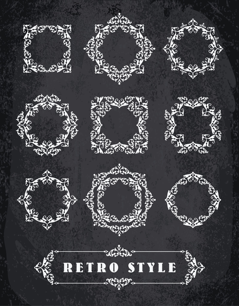 Set van Retro Vintage Badges, Frames, Labels en grenzen. - Vector, afbeelding