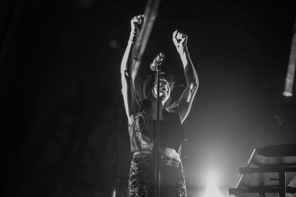 Phantogram - Sarah Barthel and Josh Carter perform in concert at Madison Square Garden in New York - Photo, Image