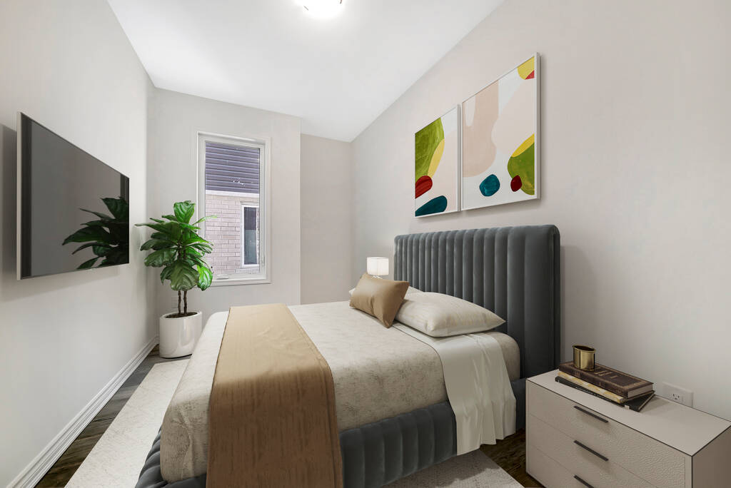 3D renderöinti suunnittelu ylellinen moderni makuuhuone - Valokuva, kuva