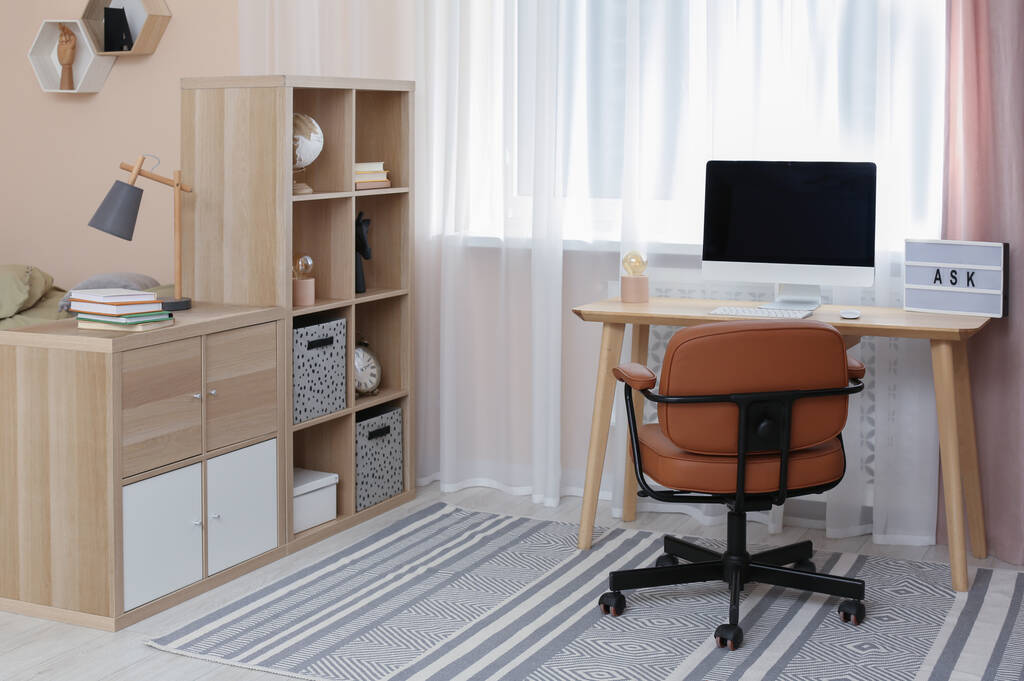 Modern teenager's room interior with stylish workplace - Photo, Image