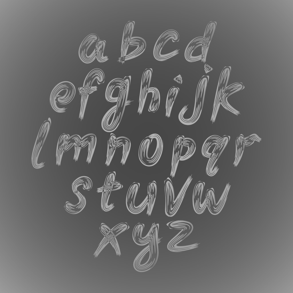 Trendy hand drawing alphabet, vector illustration. - Vector, Image
