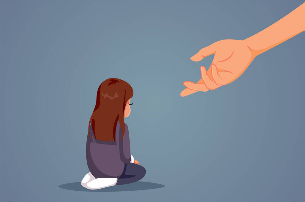 Помощь в попытке защитить девочку, страдающую векторной иллюстрацией - Вектор,изображение