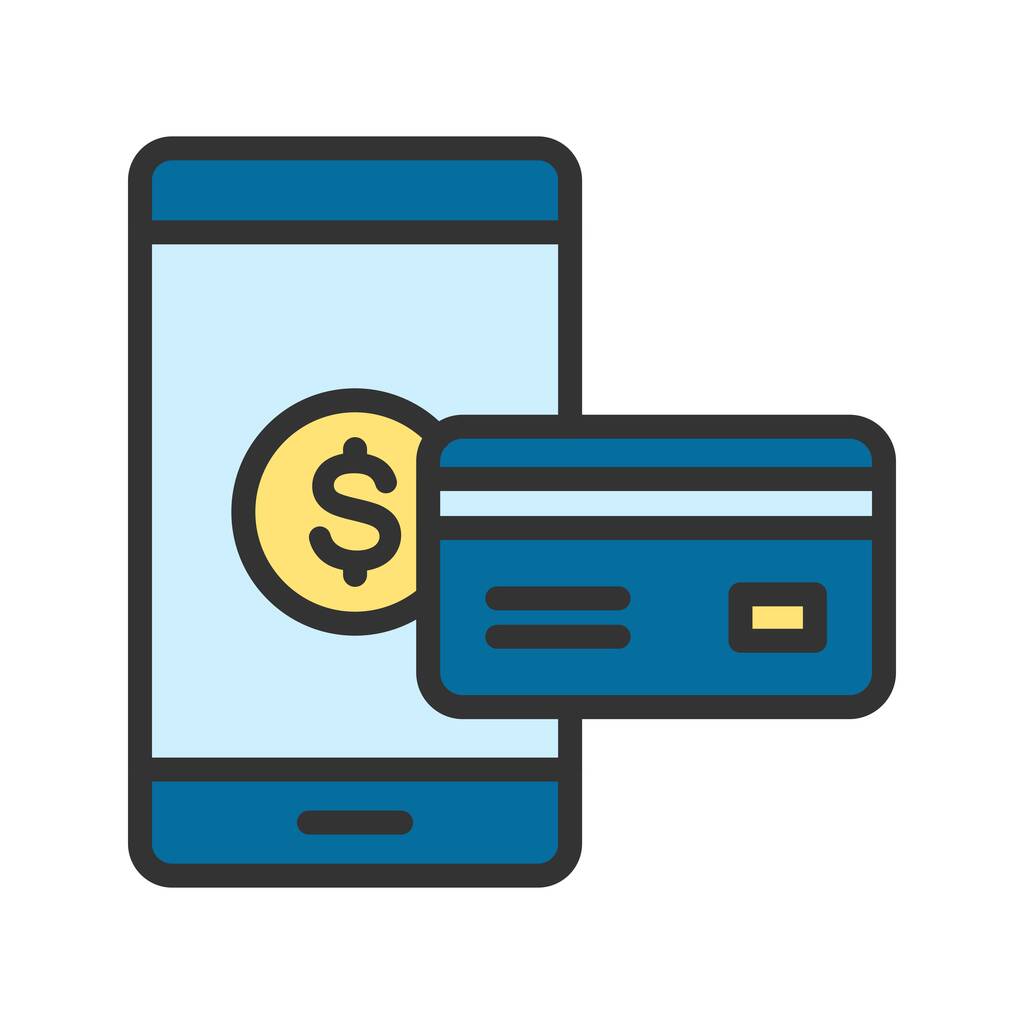 Векторное изображение иконки безналичной оплаты. Подходит для мобильных приложений веб-приложений и печатных СМИ. - Вектор,изображение
