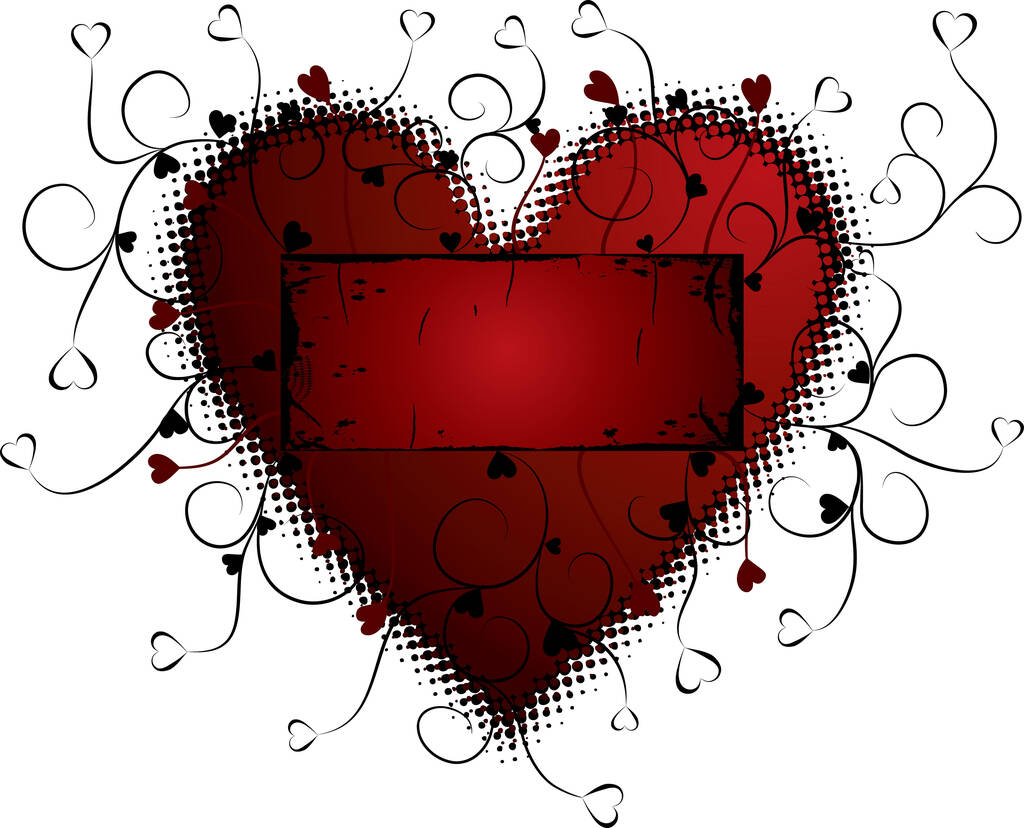 San Valentín grunge fondo, Corazón, vector de ilustración - Vector, imagen