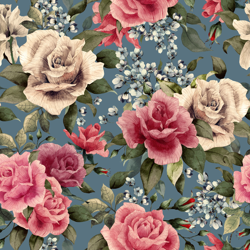 Patrón floral con rosas
 - Foto, imagen