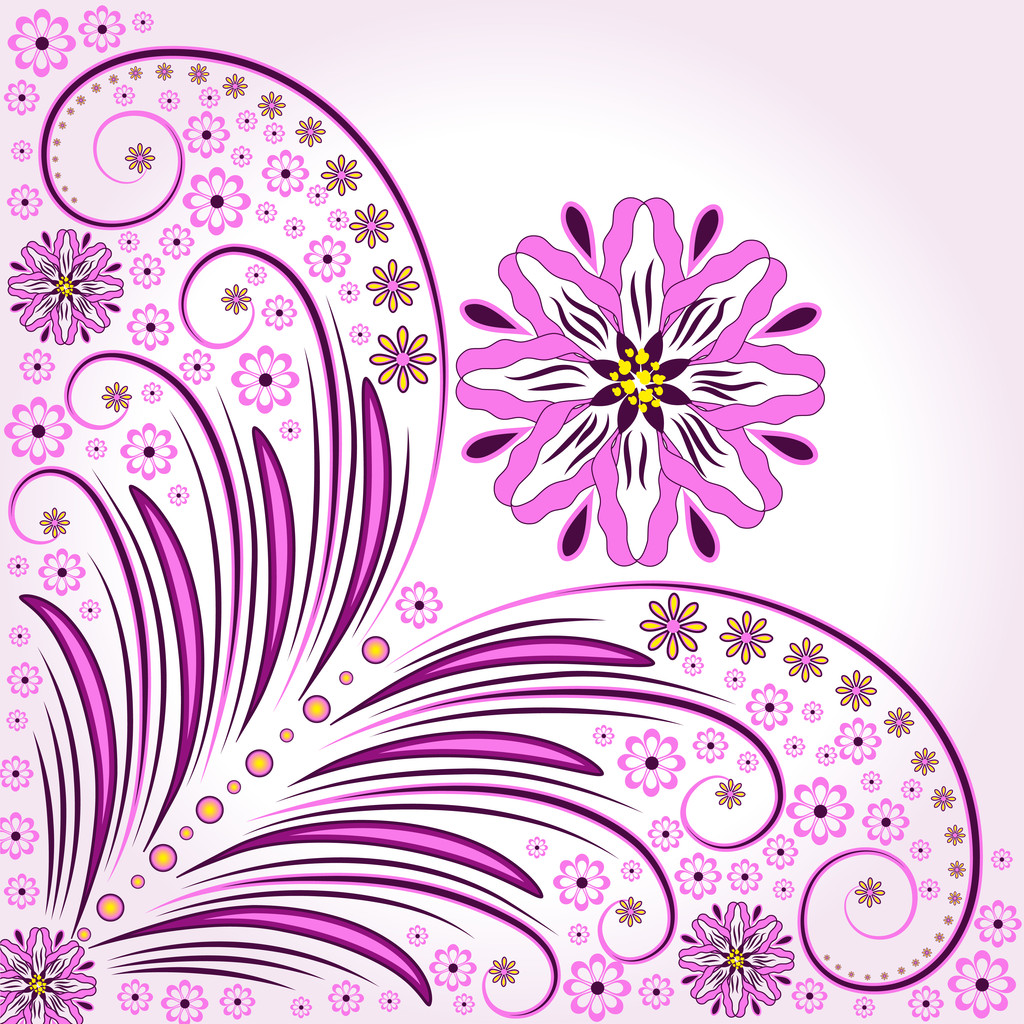 Frühling Hintergrund mit violetten Blumen - Vektor, Bild