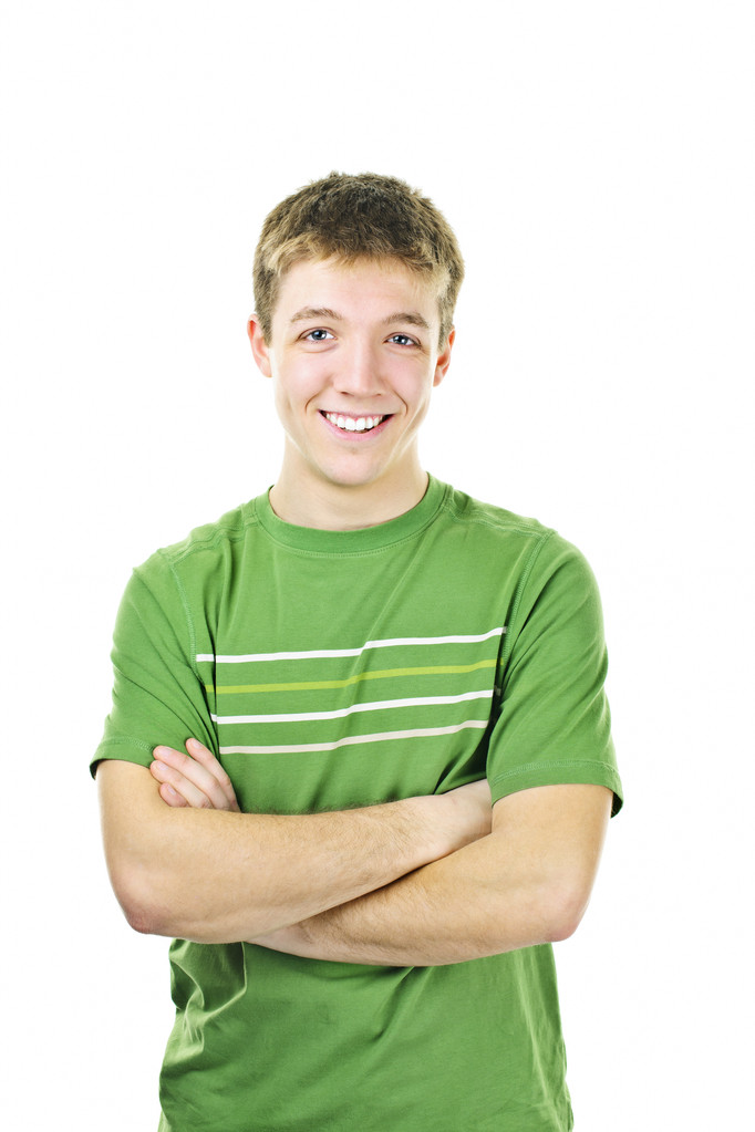 çapraz kollar ile mutlu bir genç adam - Fotoğraf, Görsel
