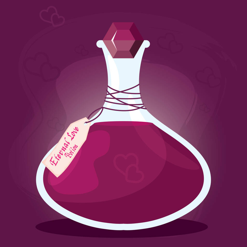 Isolated colored magical eternal love potion elixir Vector illustration - Vector, Image