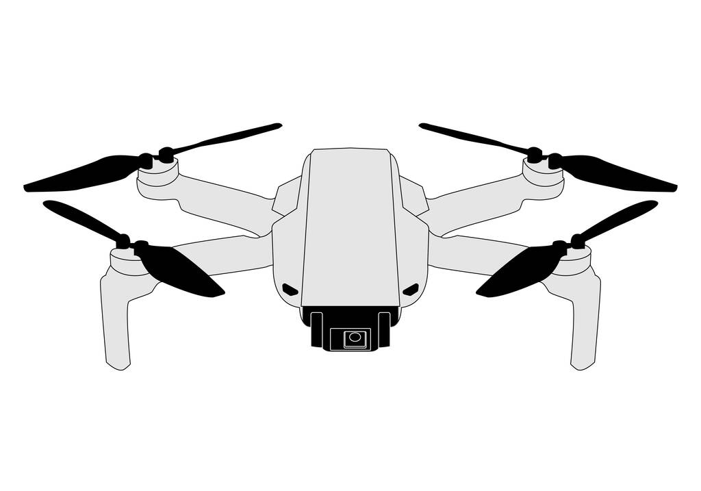 Ikona černobílého dronu - Vektor, obrázek