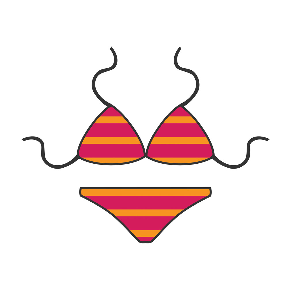 Kolorowe ikony Bikini - Wektor, obraz