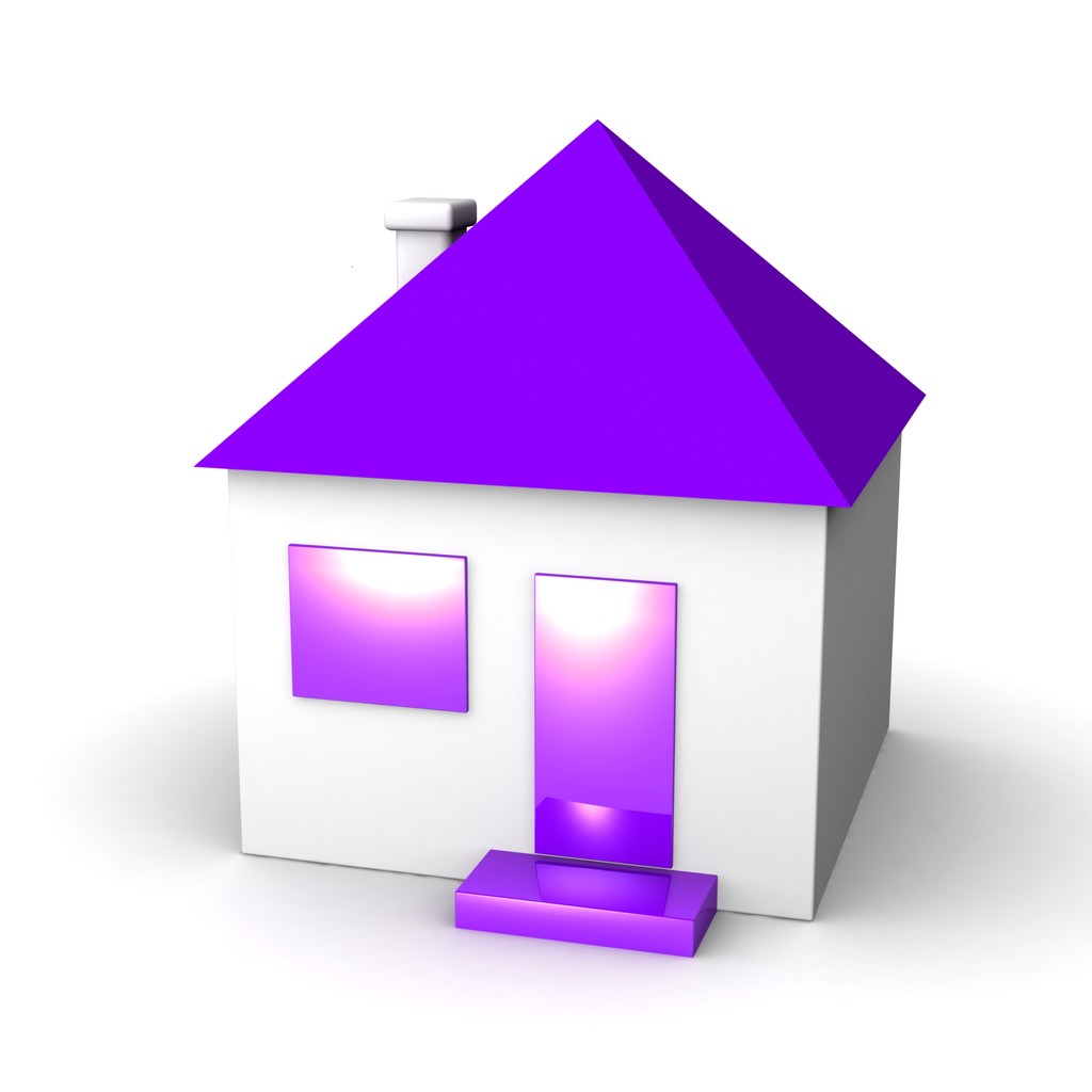 fialovou ikonu domečku - Fotografie, Obrázek