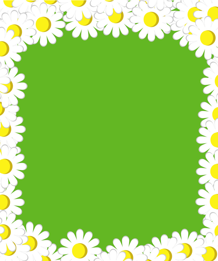 Green background with daisies - Vector, Image