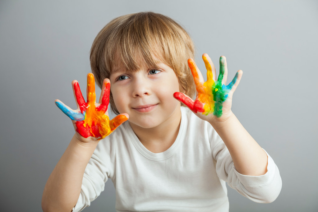 hands painted  in colorful paints - Photo, Image