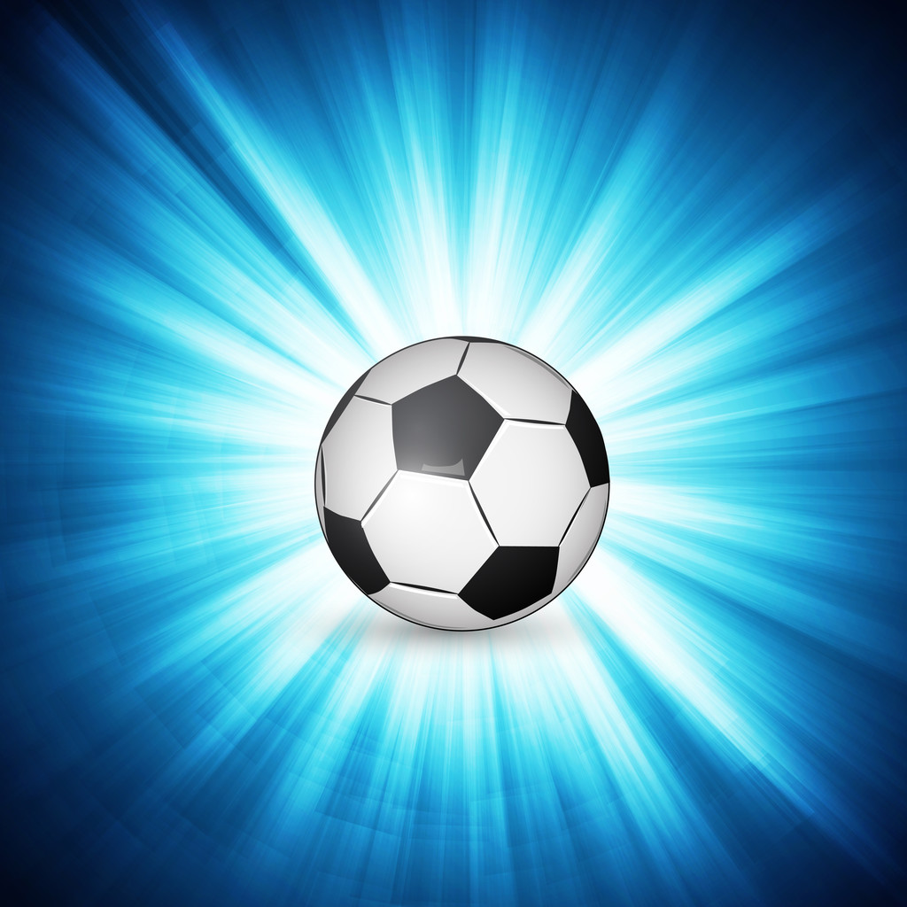 ネオンの光にはサッカー ボール - ベクター画像