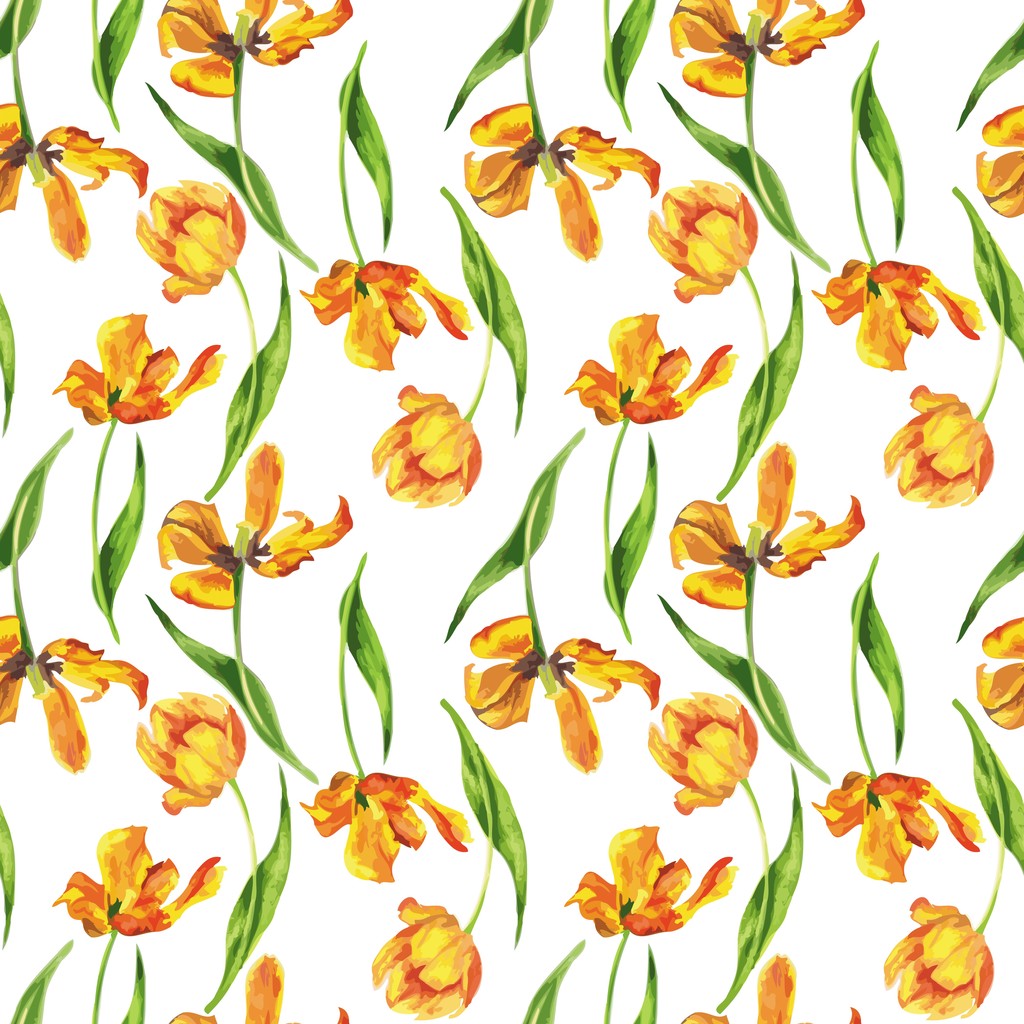 aquarel bloemen naadloos patroon - Vector, afbeelding