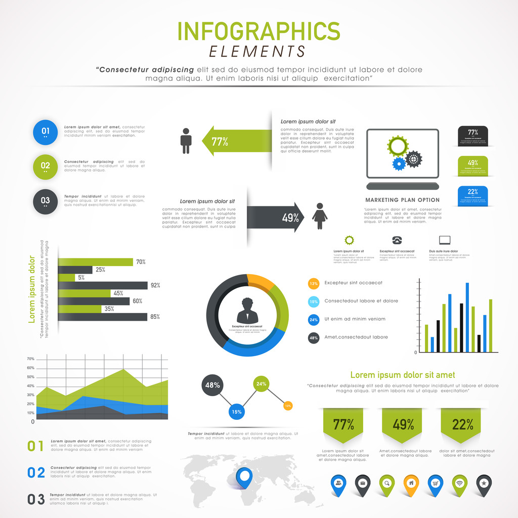 Set of business infographics. - Vector, Image
