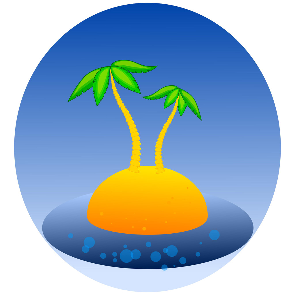 Векторна ілюстрація синього фону з пальмами
 - Вектор, зображення