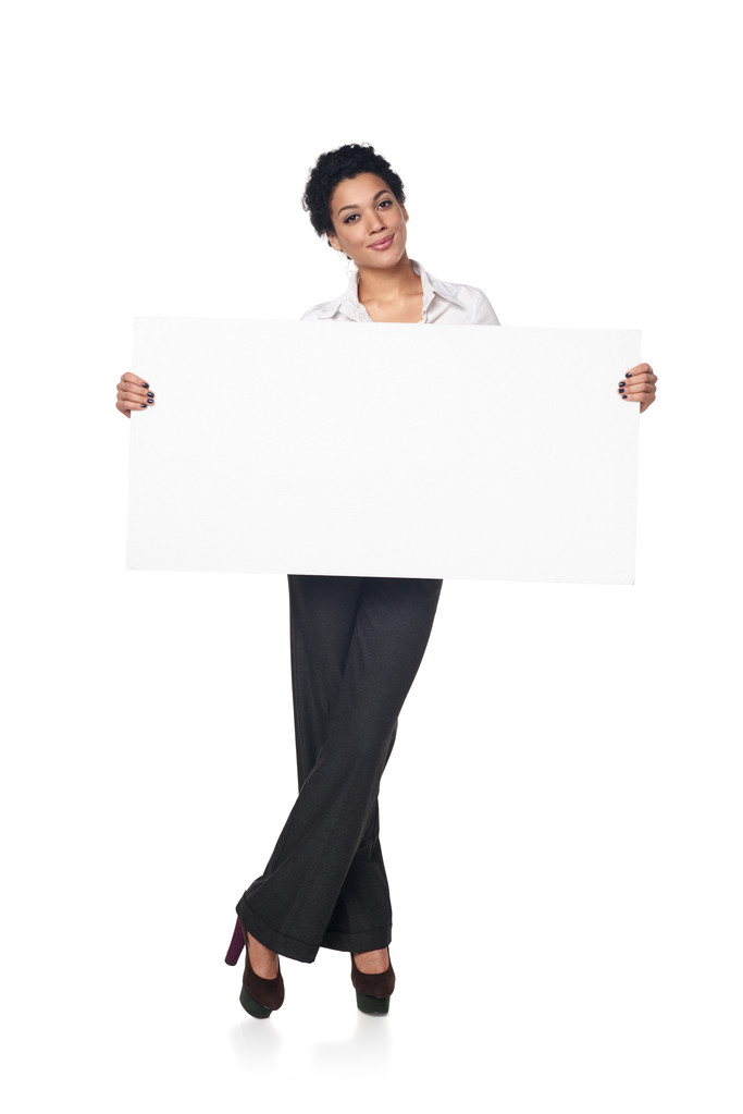 biznes kobieta z biały deska - Zdjęcie, obraz