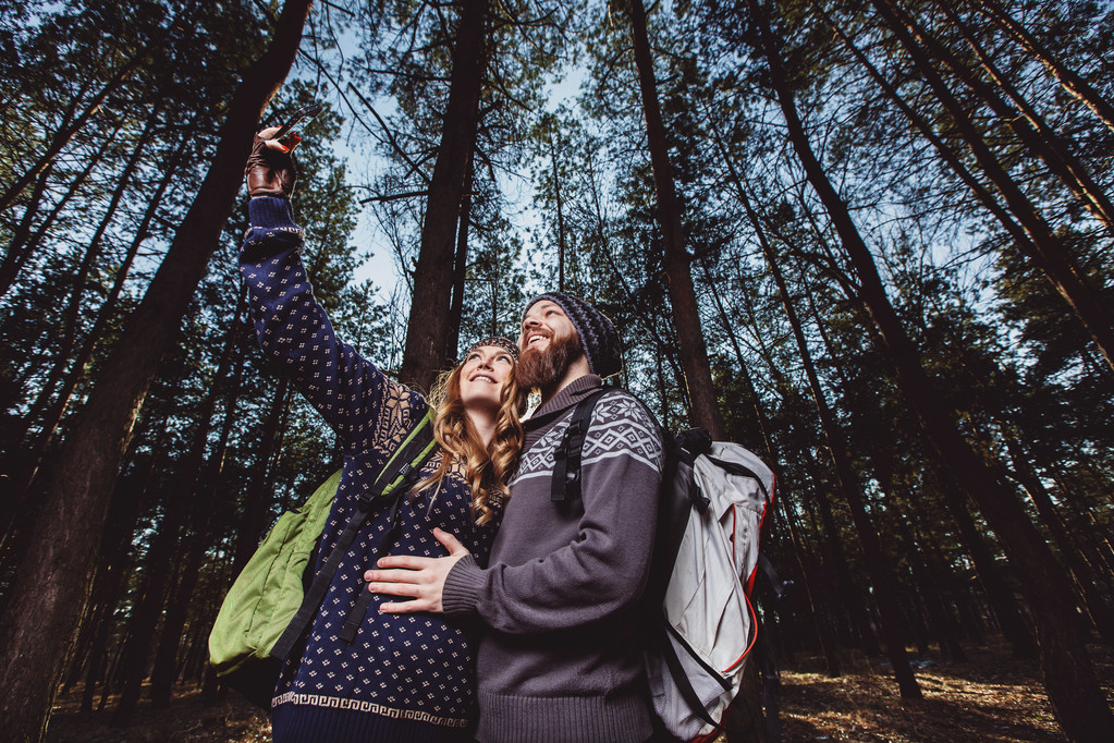 Paar von Touristen macht Selfie - Foto, Bild