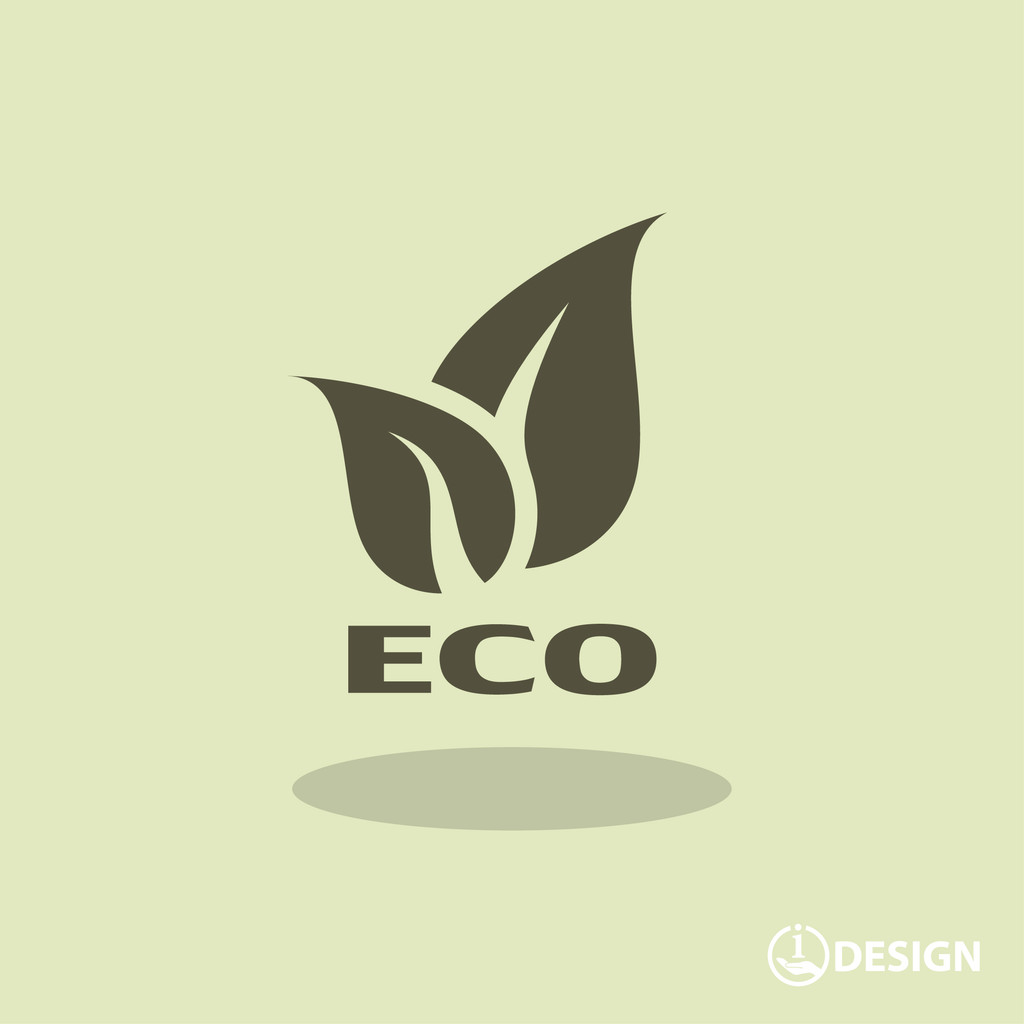 Öko-Schild mit Blättern - Vektor, Bild