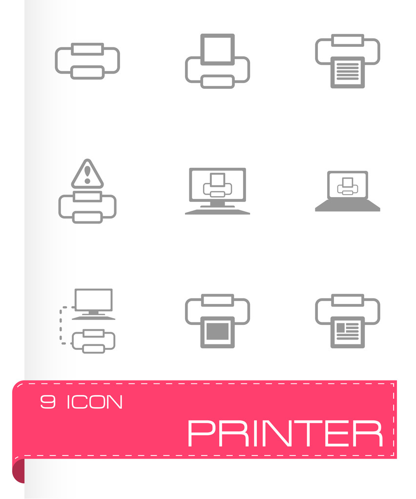 vektör yazıcı Icon set - Vektör, Görsel