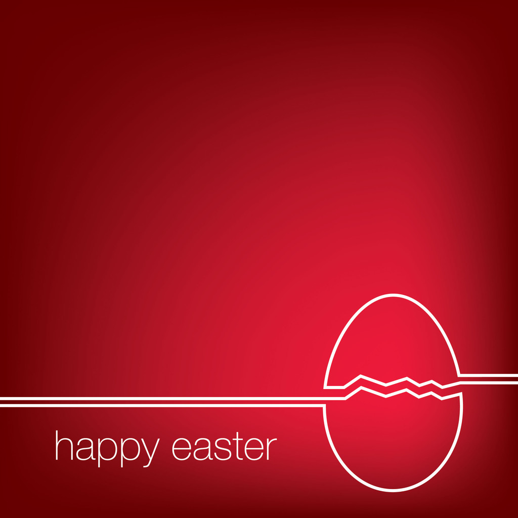 Continuous line Easter egg card - Vector, Image
