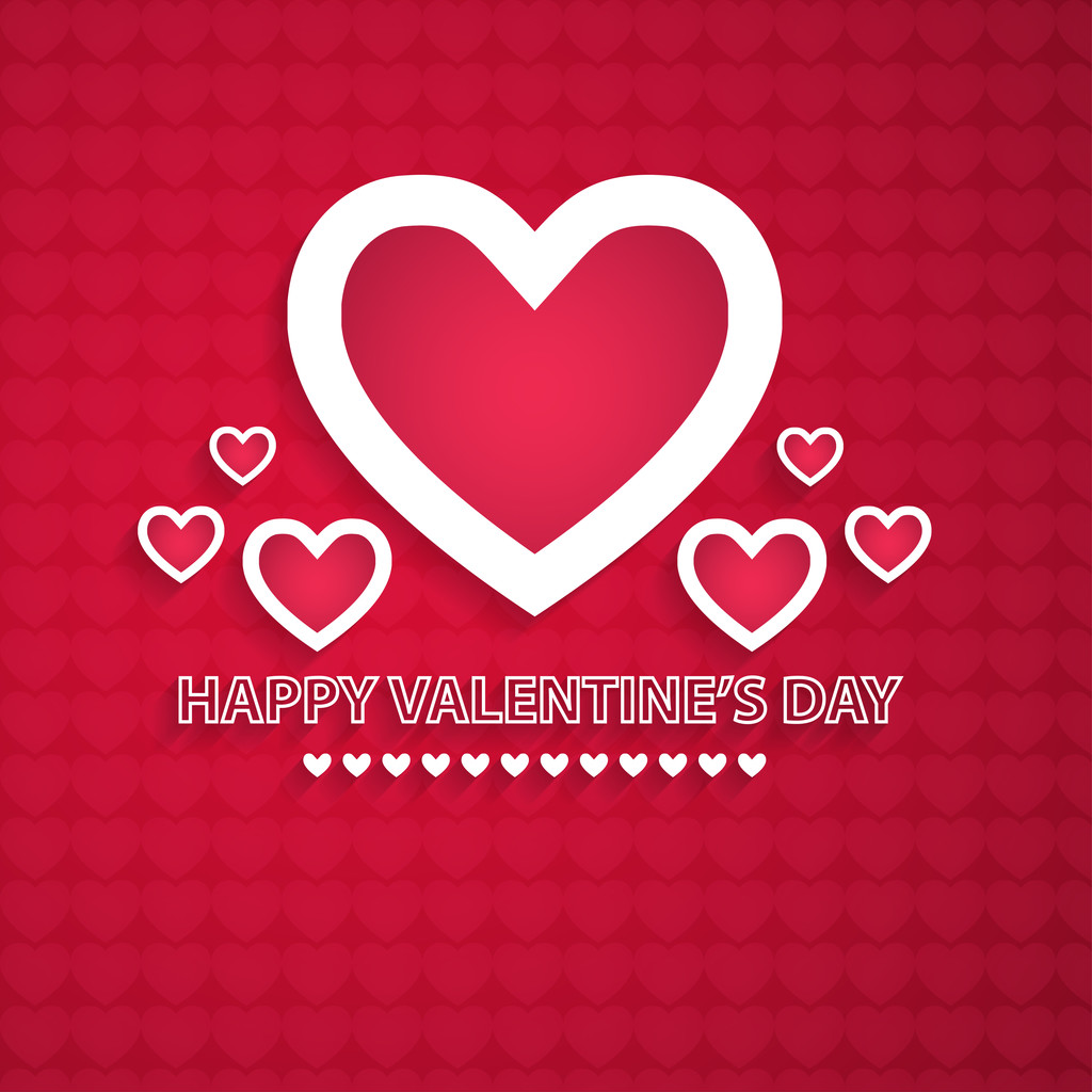 Vector fondo rojo día de San Valentín. Diseño creativo con corazones
. - Vector, imagen