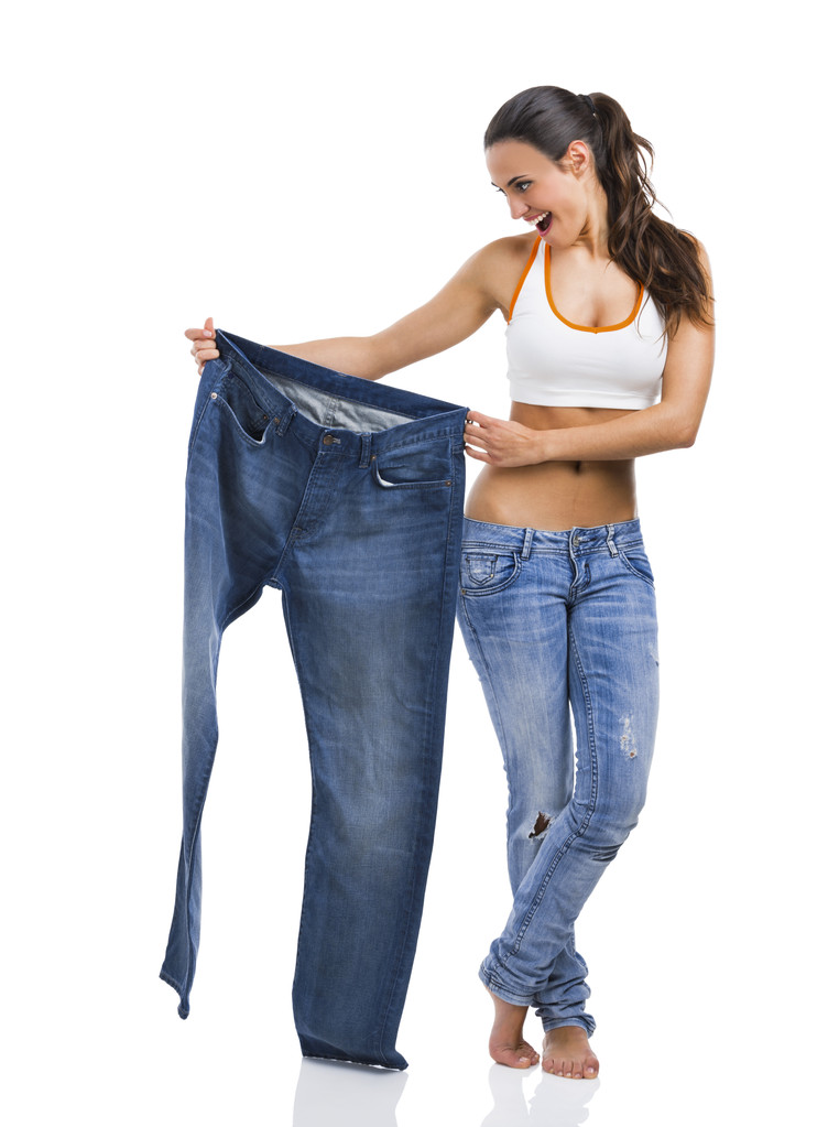 Frau mit großen Jeans - Foto, Bild