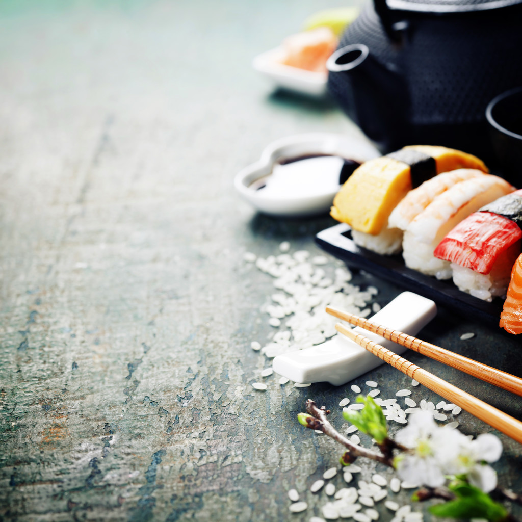 Közelkép a friss sushi  - Fotó, kép
