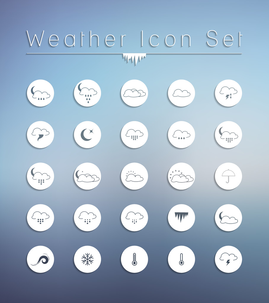 Weather Icons on blurred background. - Vector, Image