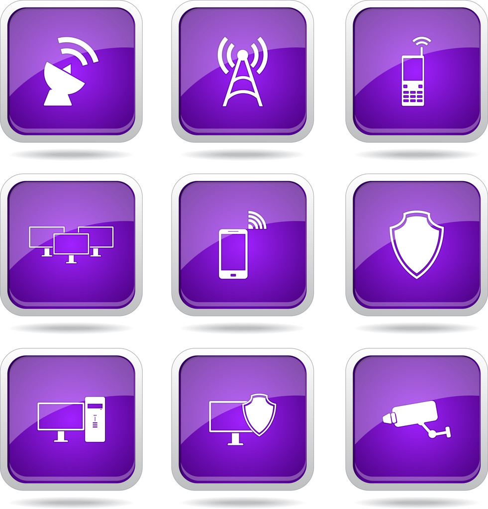 Telecom kommunikációs ikon készlet - Vektor, kép