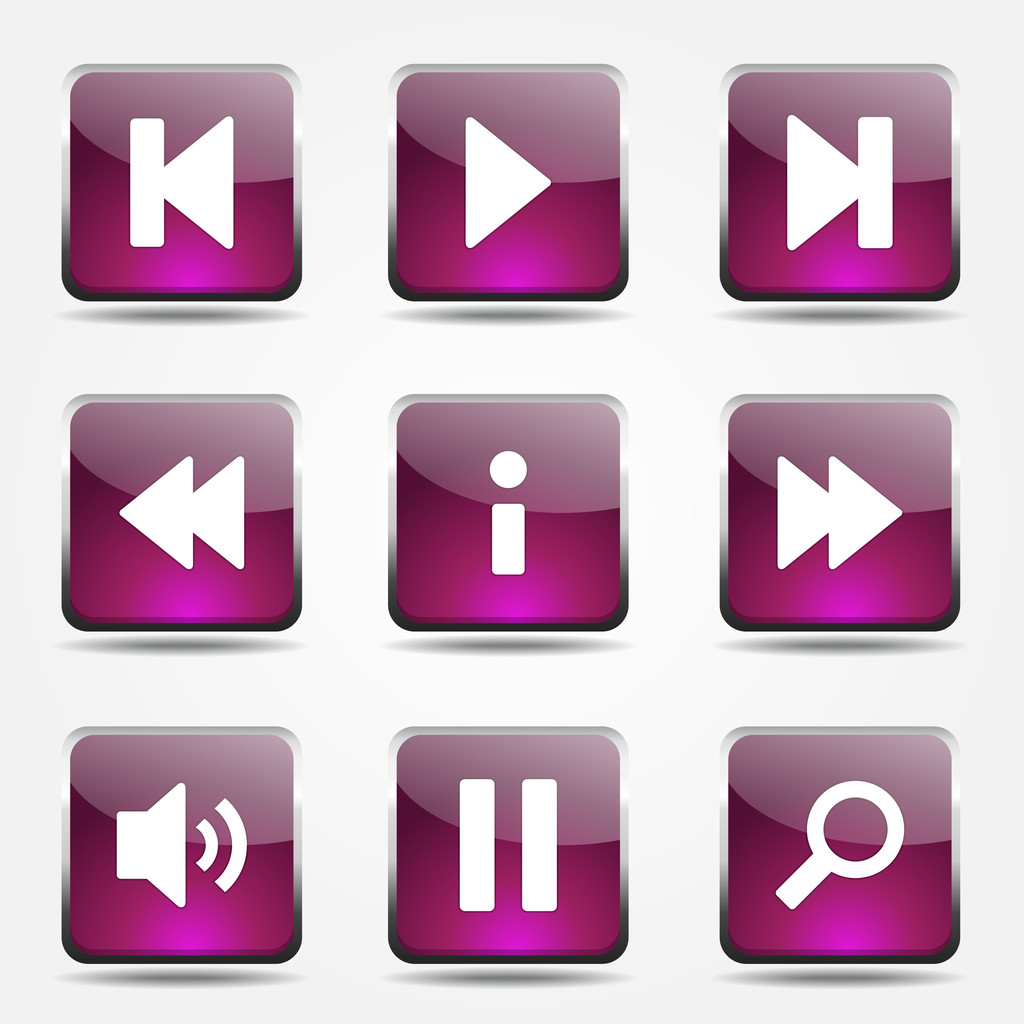 Conjunto de iconos del controlador multimedia
 - Vector, imagen