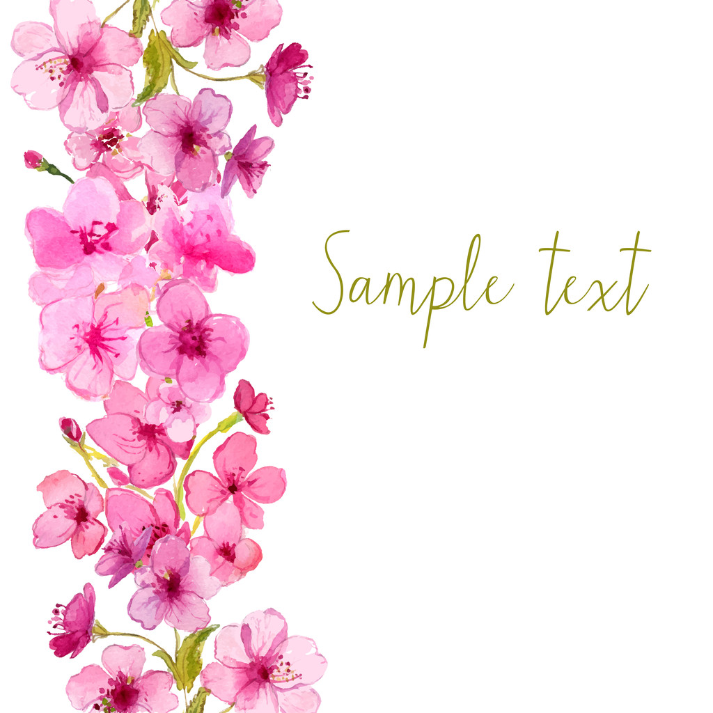 水彩桜の花 - ベクター画像