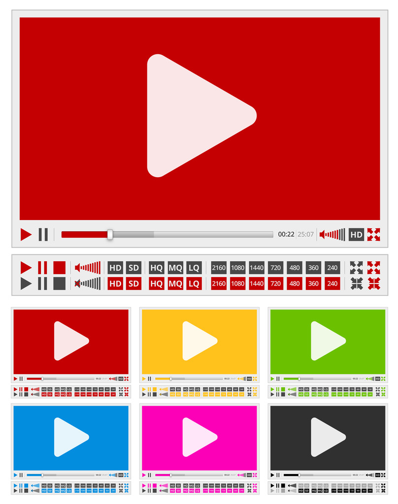 video players - Vector, Image