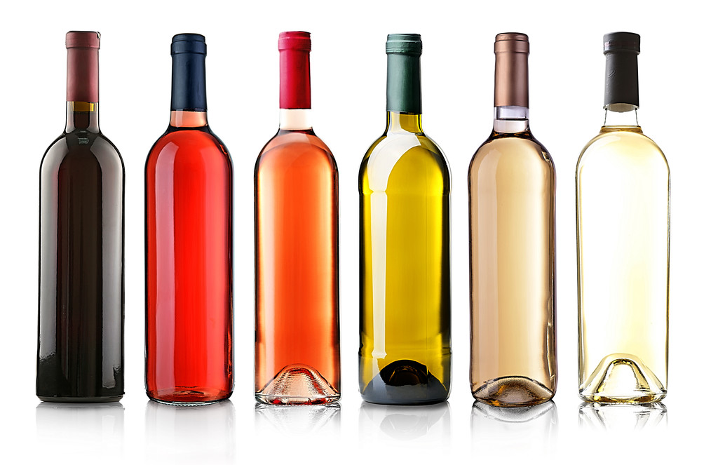 garrafas de vinho na fila - Foto, Imagem