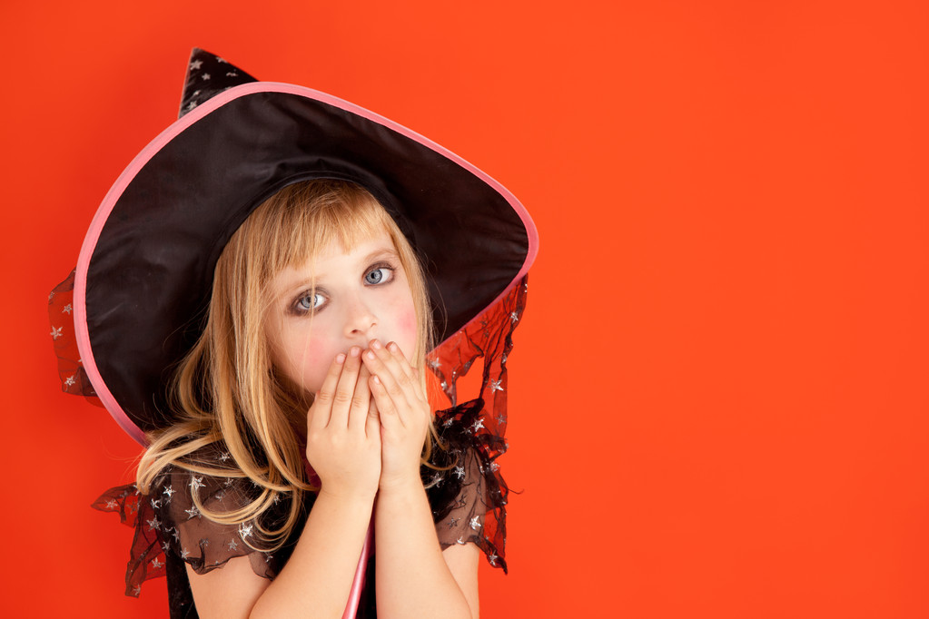 Halloween gyerek lány jelmez-narancssárga - Fotó, kép