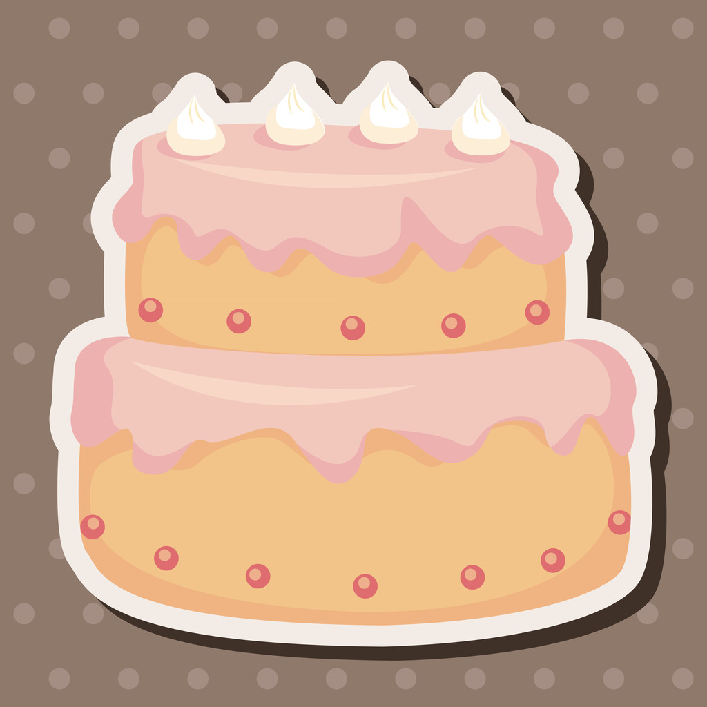 cumpleaños decoración pastel tema elementos
 - Vector, Imagen