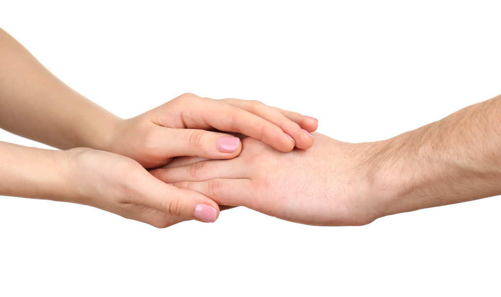 Чоловічі та жіночі руки ізольовані на білому
 - Фото, зображення