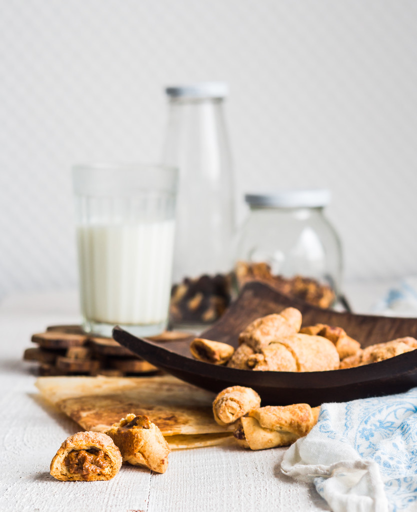 bagely sušenky od krátkých pečivo plněné kondenzovaného mléka v - Fotografie, Obrázek